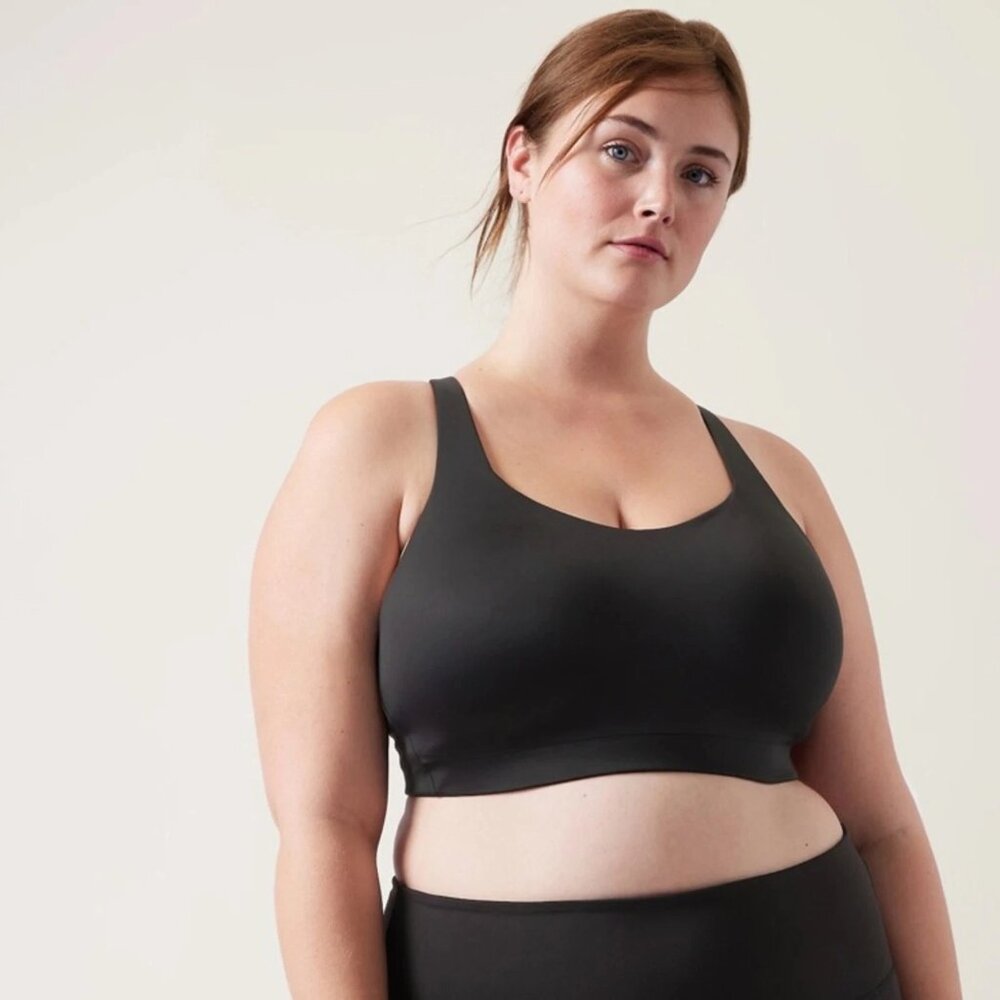 NEW Athleta Black 42B Advance Bra B-G Sports Bra Wicking Cardio Running